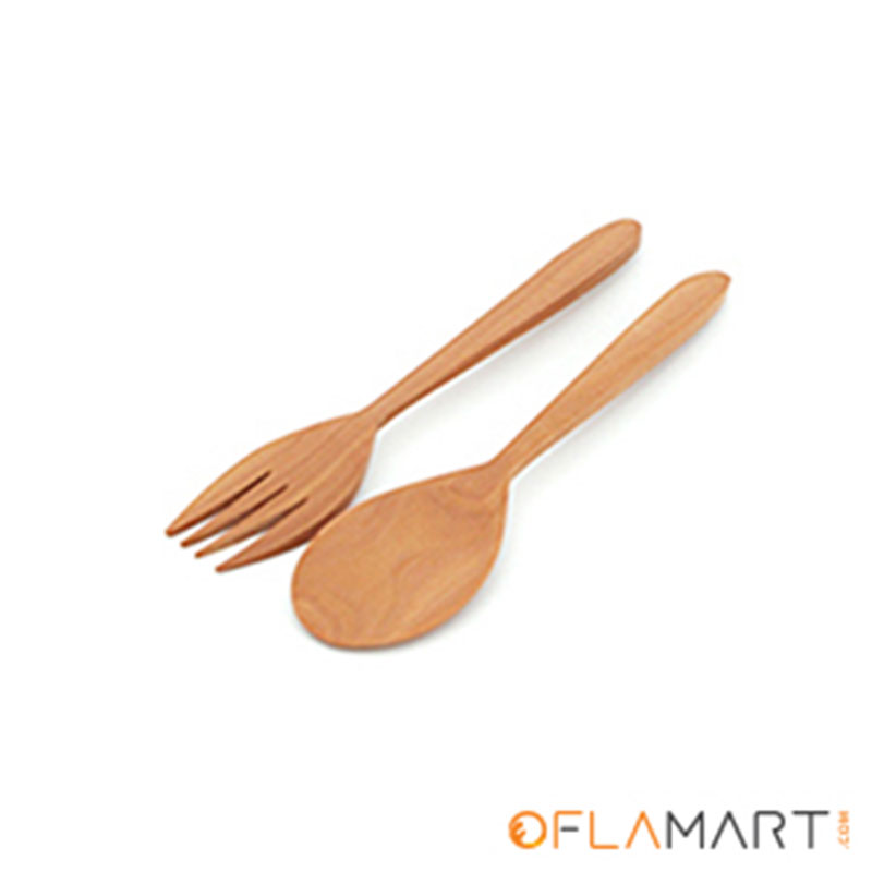 CHERRY WOOD SET SPOON & FORK