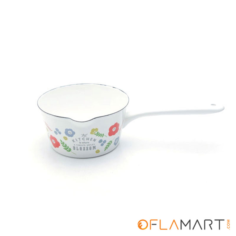 ENAMEL MILK POT 15CM