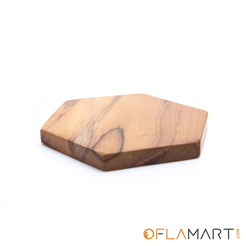 TEAK WOOD HEXAGON COASTER