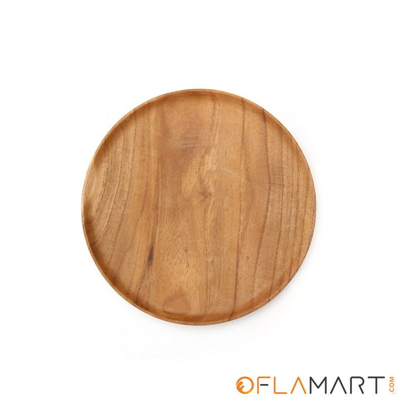 TEAK WOOD MEDIUM DINING PLATE
