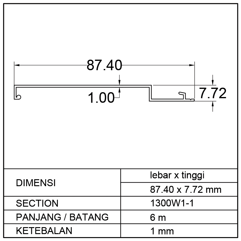 PLINT RATA (87.40 x 7.72)mm