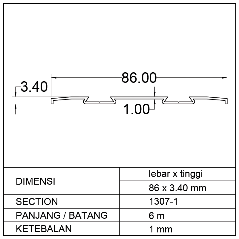 PLINT 2 LESS (86x3.40)mm