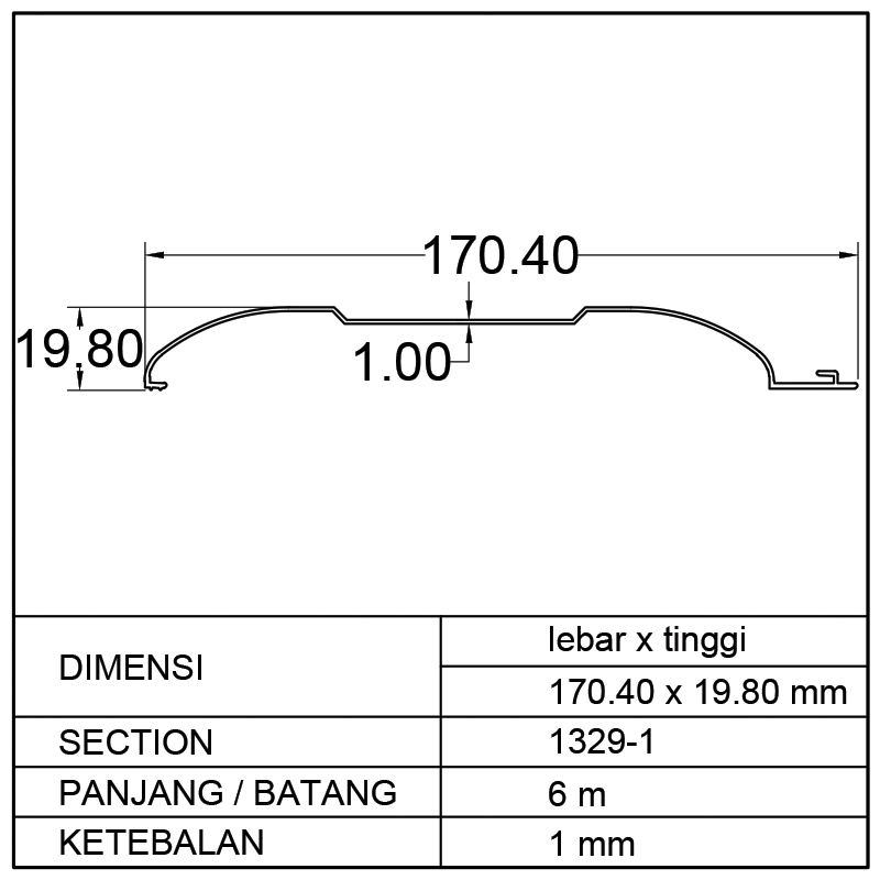 PLINT (170.40x19.80)mm