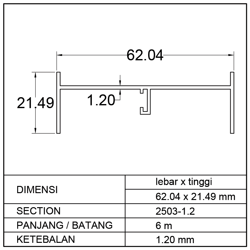 REL SAMPING SLIDING WINDOW (62.04 x 21.49)mm