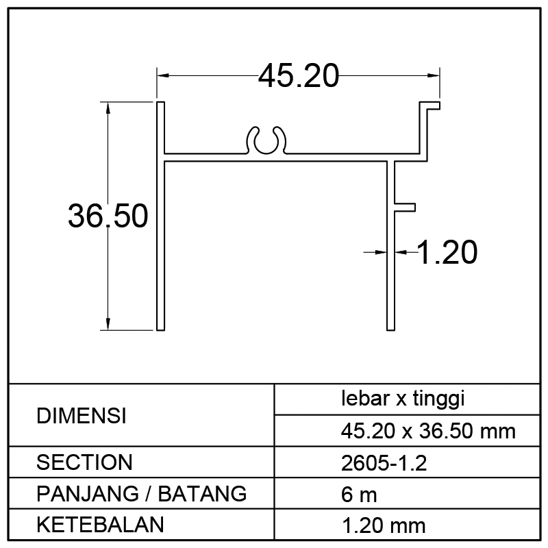 REL ATAS SLIDING DOOR SINGLE (45.20 x 36.50)mm