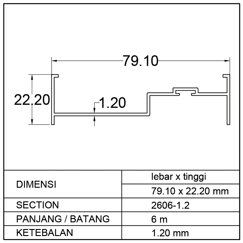 REL SAMPING SLIDING DOOR (79.10 x 22.20)mm