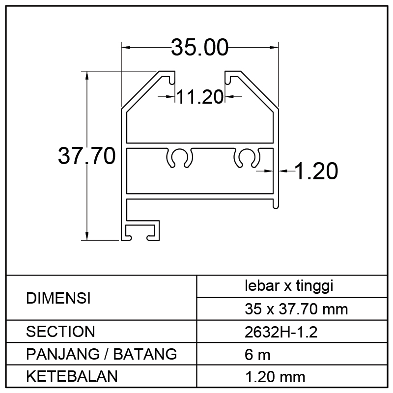 TIANG CASEMENT (35 x 37.70)mm