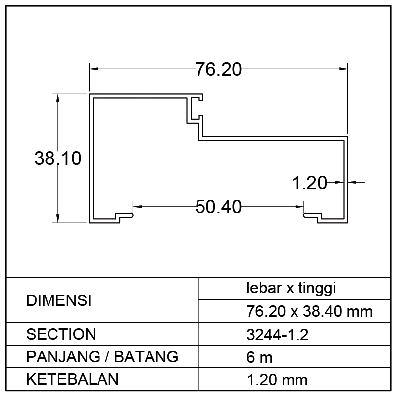 KUSEN SPONING (76.20 x 38.40)mm