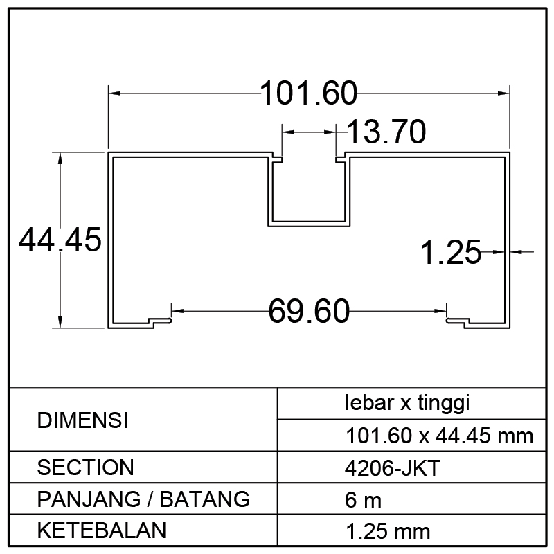 KUSEN M (101.60 x 44.45)mm