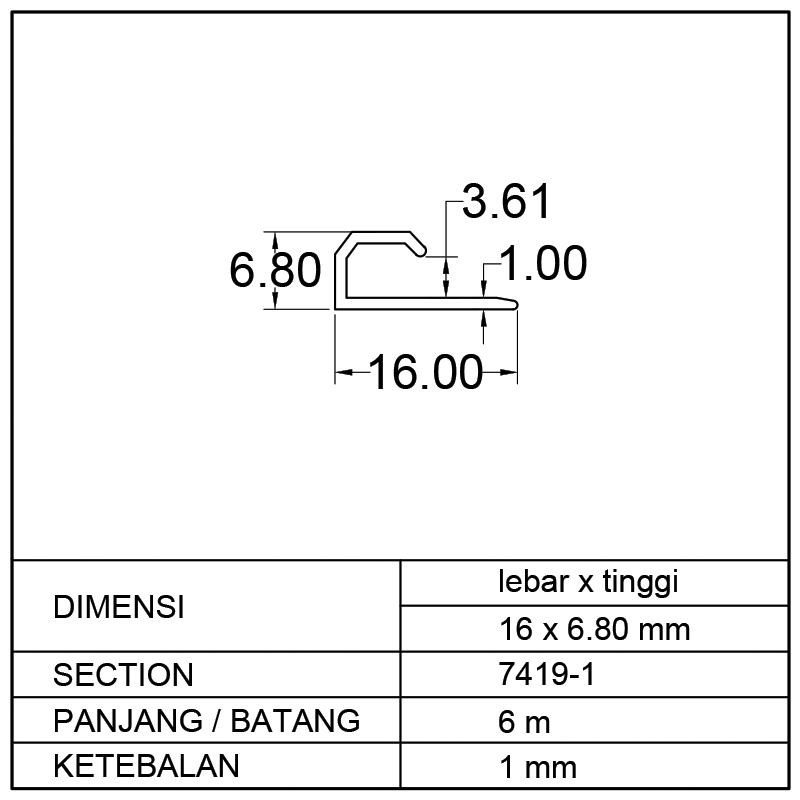 PANCING (16 x 6.80)mm