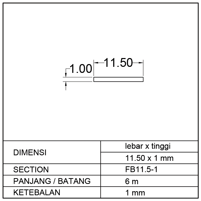 PLAT 11.50 x 1mm