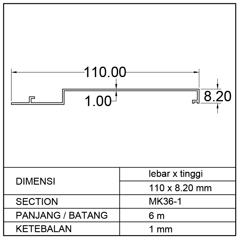 PLINT RATA (110x8.20)mm