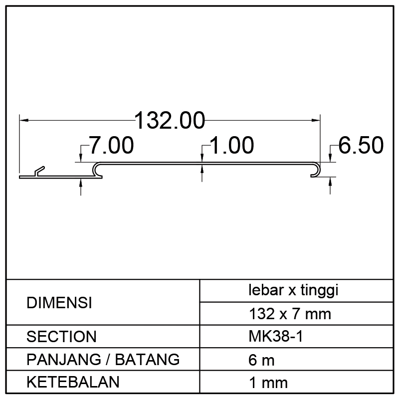 PLINT (132x7)mm