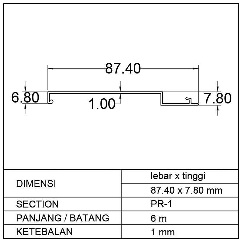 PLINT RATA (87.40 x 7.80)mm